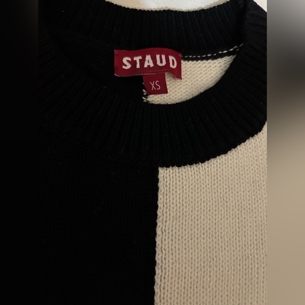 Staud Tic Tac Toe Sweater Oversized Cotton Wool Blend - Picture 5 of 8